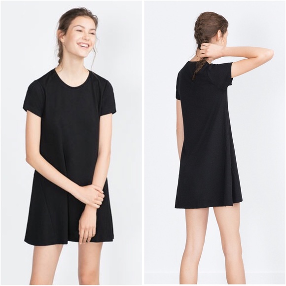 zara black mini dress
